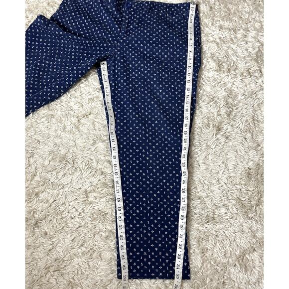 Patagonia Women Size 12 Organic Cotton Aztec Southwest Print Blue Cropped Pants - Picture 4 of 12